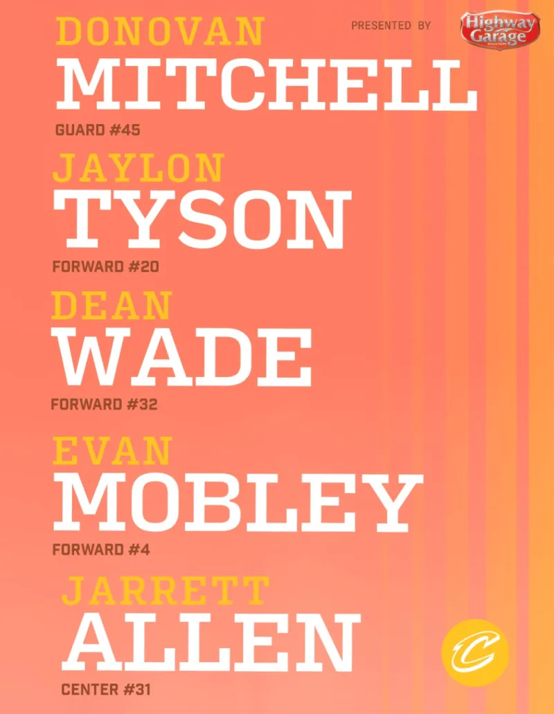 开云中国-骑士首发：米切尔、杰隆-泰森、德恩-韦德、莫布利和阿伦